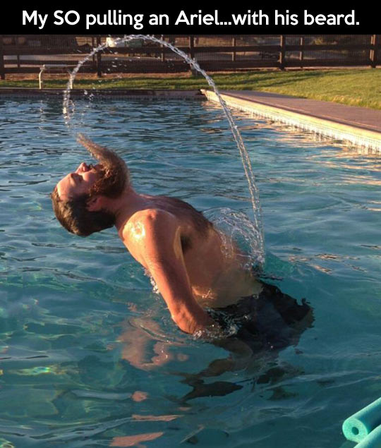 funny-Ariel-beard-pool-water