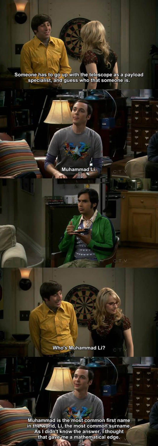Nice one, Sheldon…