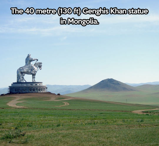 Giant Genghis Khan statue in Mongolia….