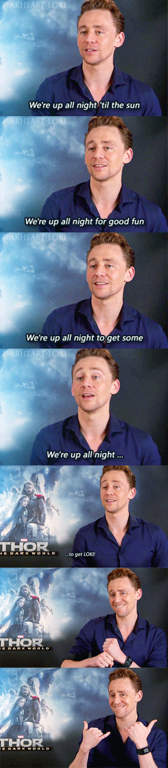 Tom Hiddleston is up all night…