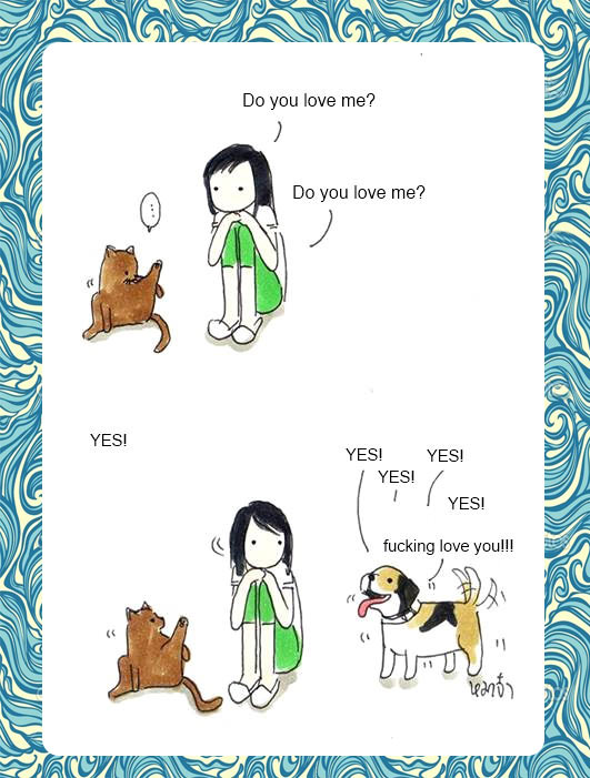 funny-girl-cat-dog-love-comic