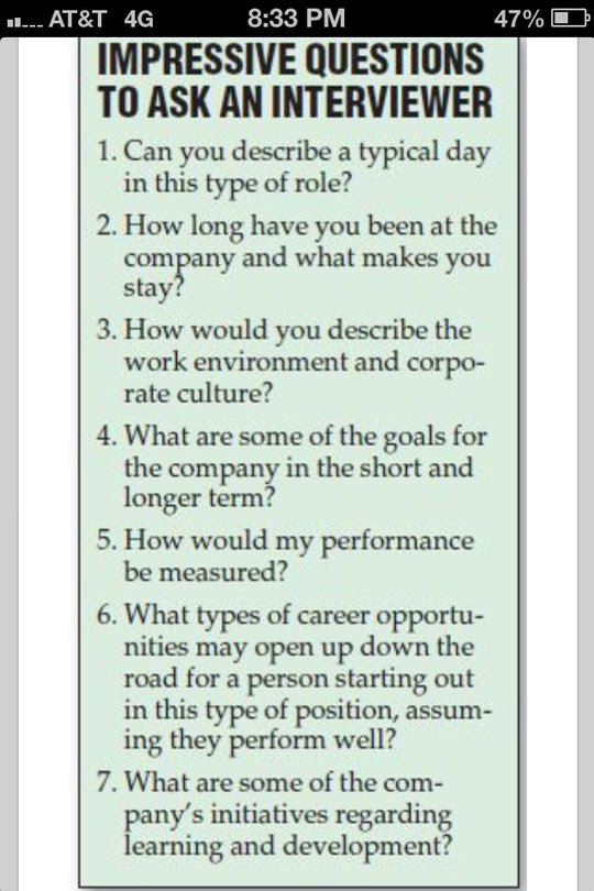 Questions To Ask An Interviewer 