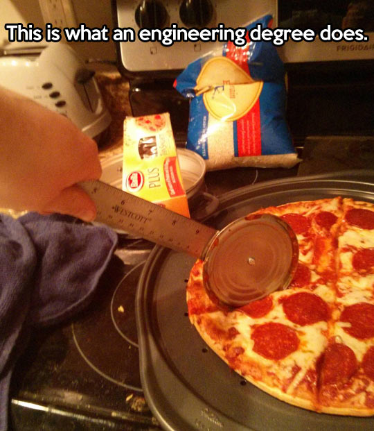 An engineer’s pizza cutter…