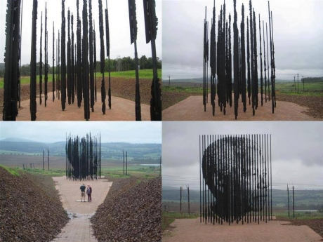 Nelson Mandela monument at the site in South Africa where he was arrested 50 years ago.