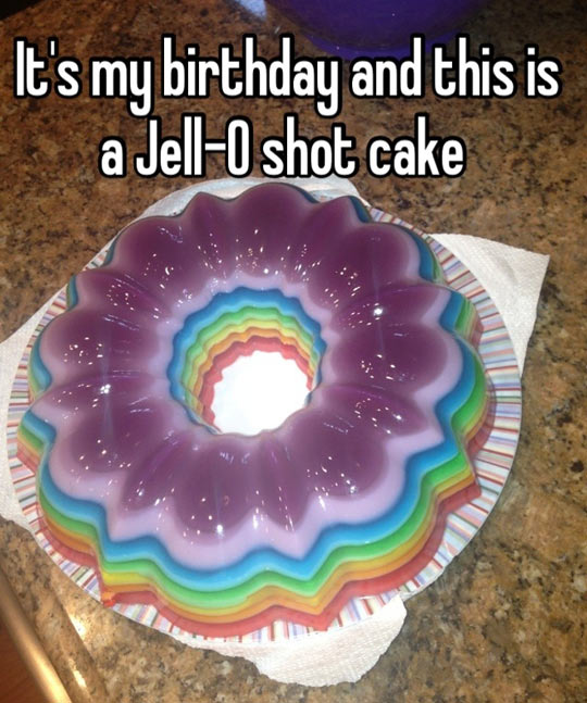 Jelly birthday cake…
