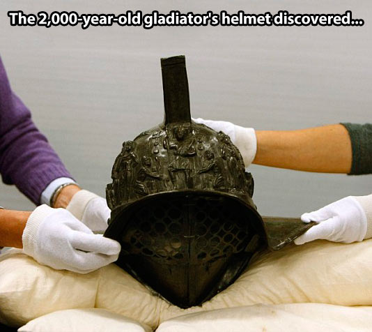 Ancient gladiator’s helmet…
