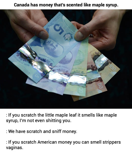 funny-Canada-money-smells-maple-syrup-scratch