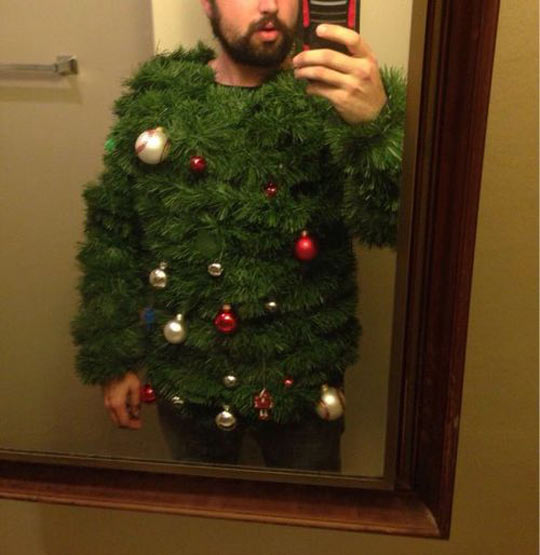 funny-Christmas-tree-disguise-mirror-phone-selfie
