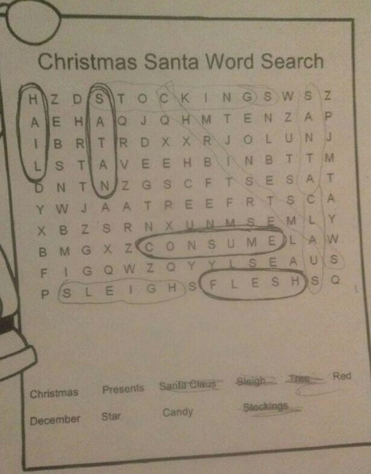 Christmas word search…