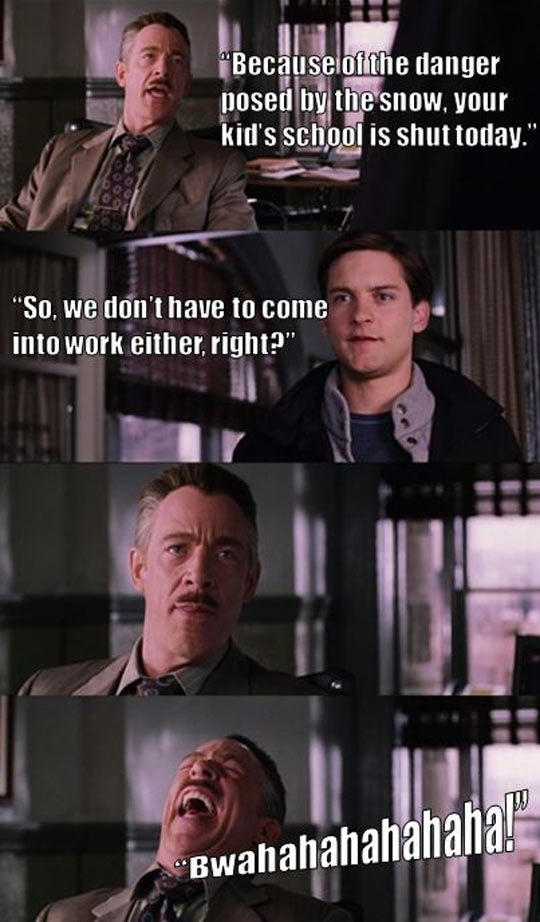 funny-Spiderman-snow-Jonah-Jameson-work