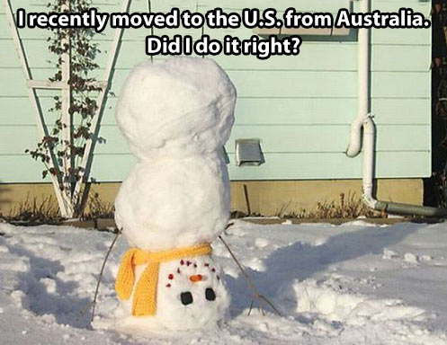 When an Australian makes a snowman…