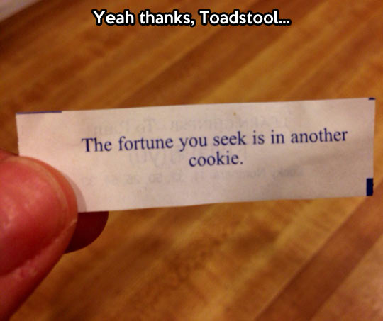 Thanks a lot fortune cookie…