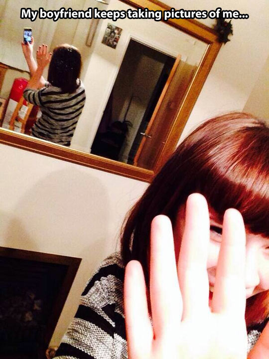 Never take selfies near a mirror…