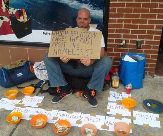 Smartest homeless man ever…