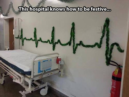 Christmas decorations at the hospital…