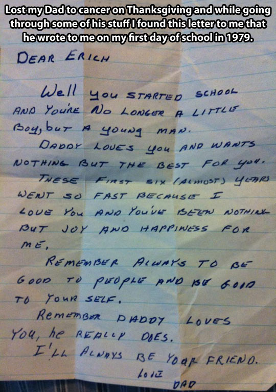 A letter from my dad…