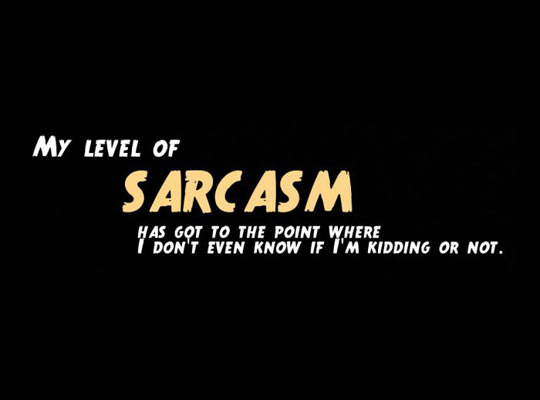 My sarcasm…