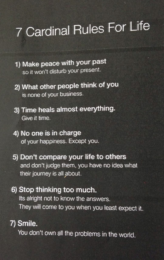 7 Rules of Life…