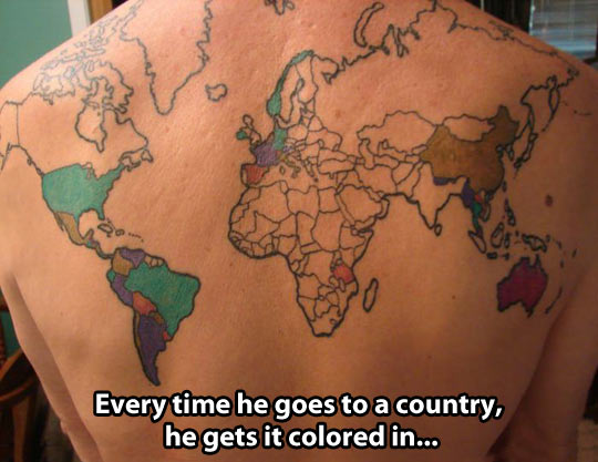 World travel tattoo…