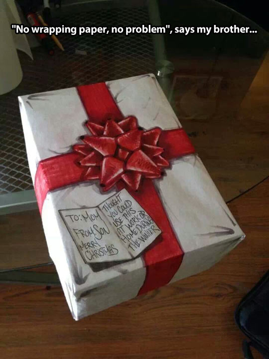 That’s better than actual wrapping paper…