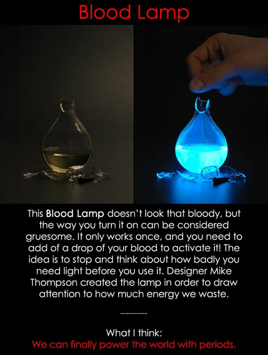 Lamp activated with blood…