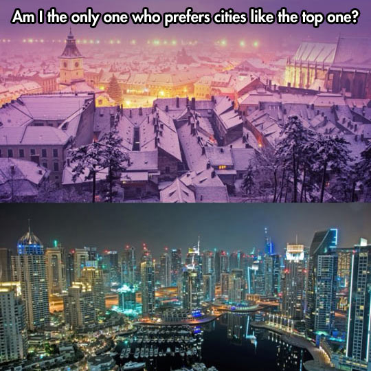 Am I the only one who prefers cities like the top one?