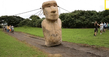 How the Easter Island statues may have been transported...