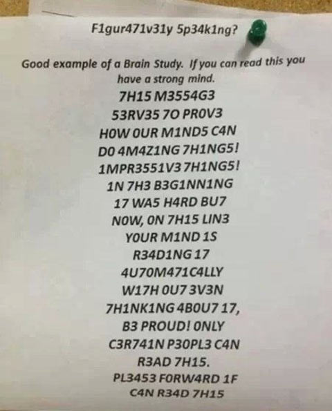 Can your brain read this?