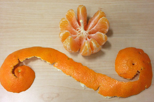 Properly peeled tangerines…