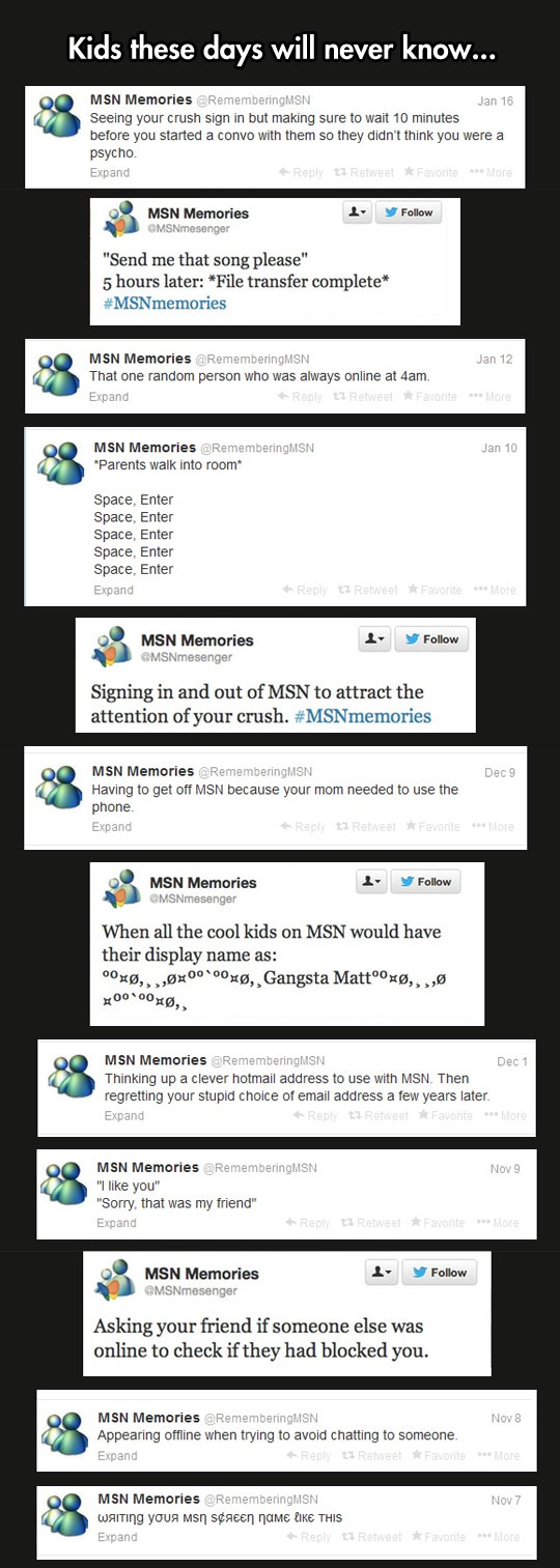 Those were the good old MSN days…