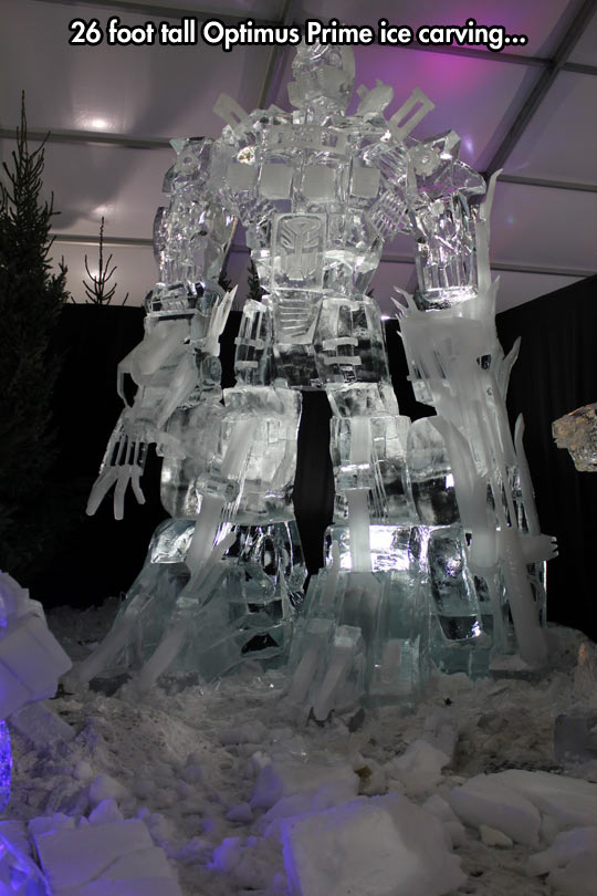 Optimus Prime ice sculpture…