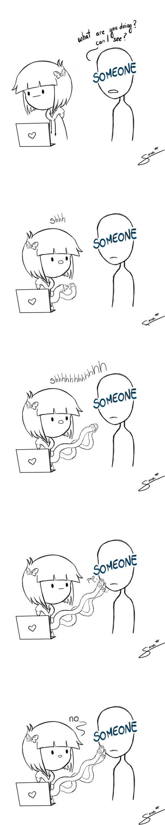funny-girl-someone-Apple-looking-silence