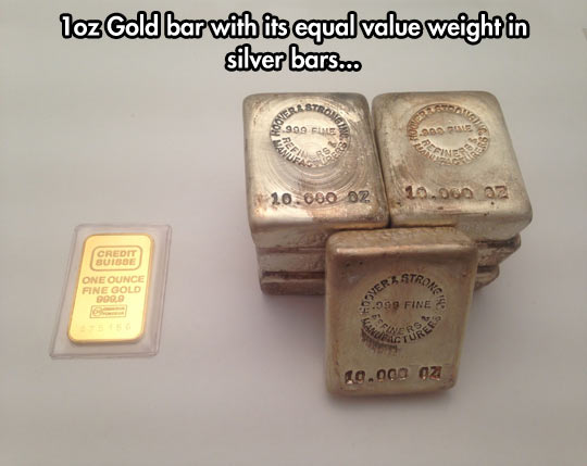 The weight of gold and silver…