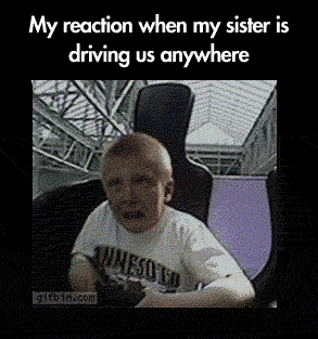 Every time my sister is driving...