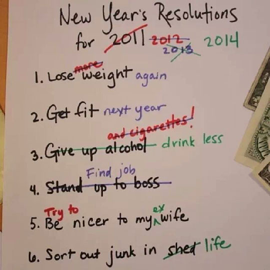 Rearranging new year’s resolutions…