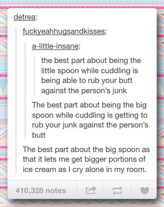 Being the big spoon…