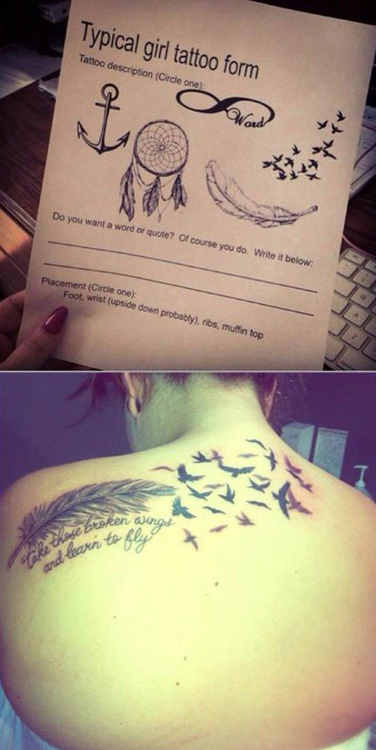 Typical girl tattoo form…
