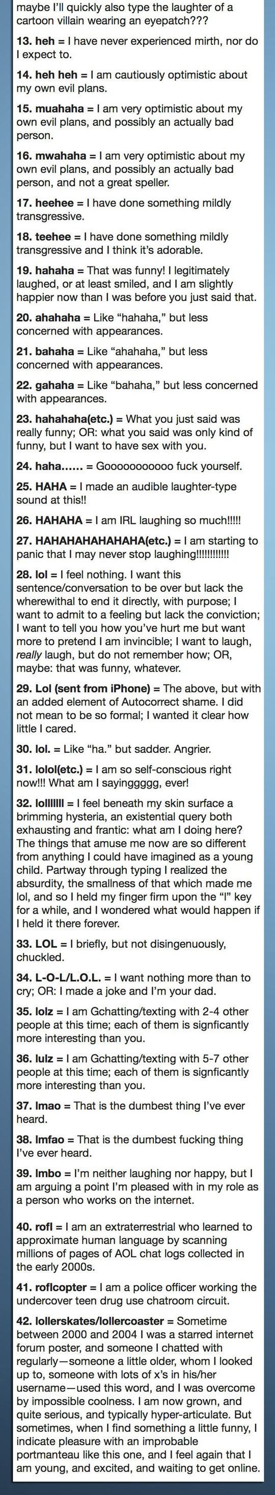 The 42 ways to type laughter…