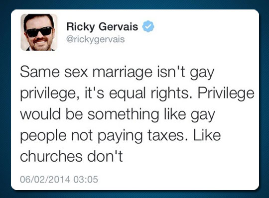 Ricky Gervais on privileges…