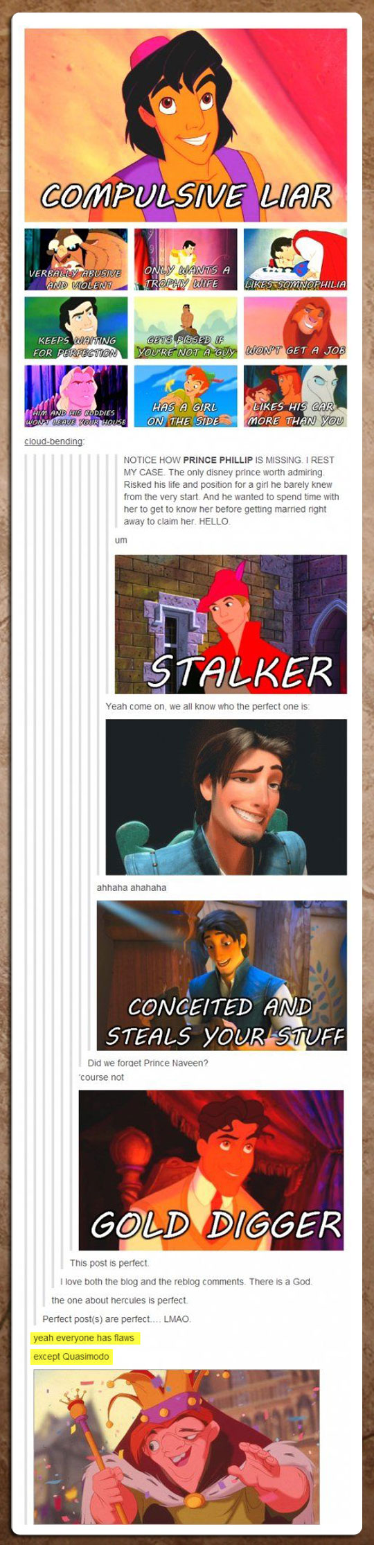 Disney prince’s are such scumbags…