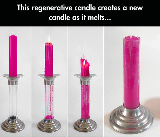 This incredible candle regenerates and creates a new candle…