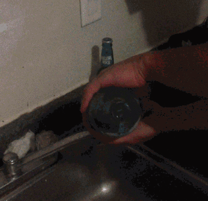 The quickest way to empty a bottle...
