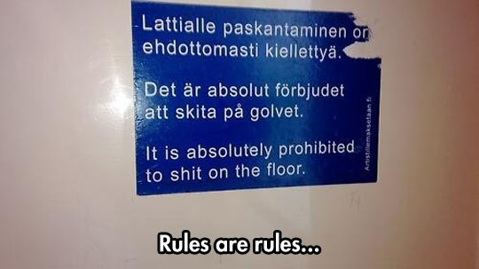 Those Finns and their rules…