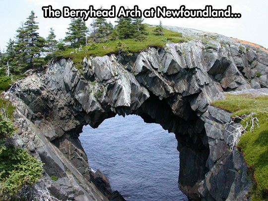 Erosion over millions of years eats away the rock beneath the arch…