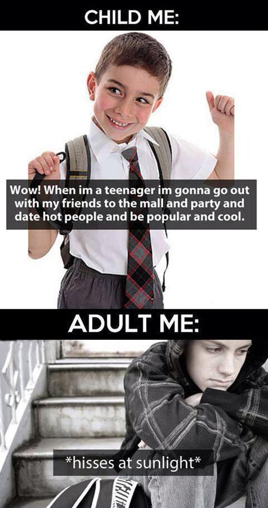 Child me versus adult me…
