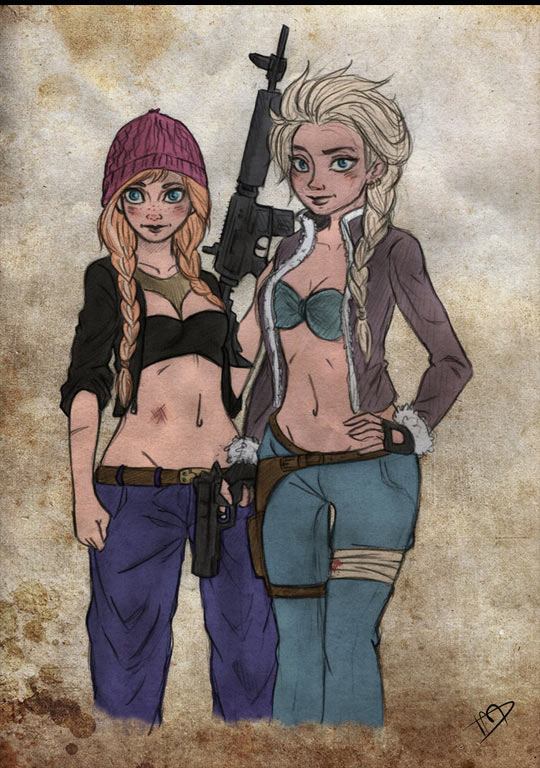 cool-Walking-Dead-Disney-style-girls