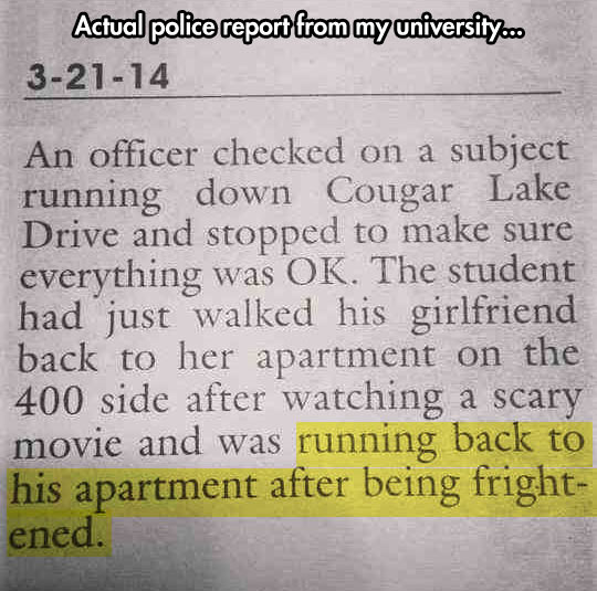 Actual Police Report From a University