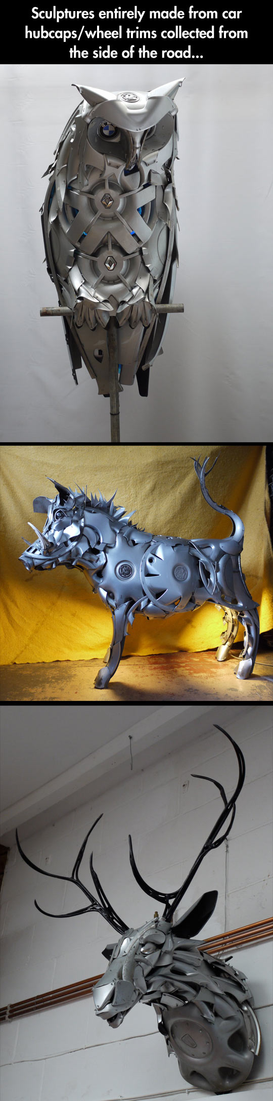 Animal Sculptures From Car Parts