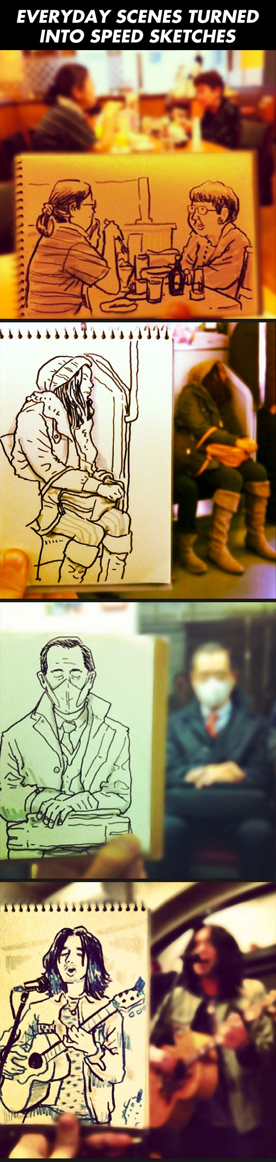 Great Artist Turns Everyday Scenes Into Sketches