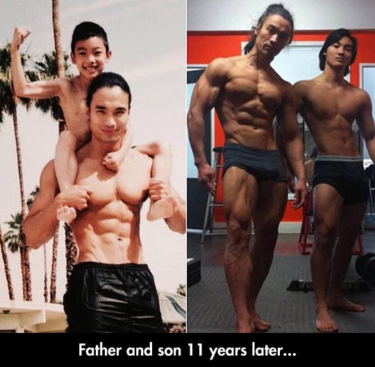 funny-father-son-fitness-muscle-gym